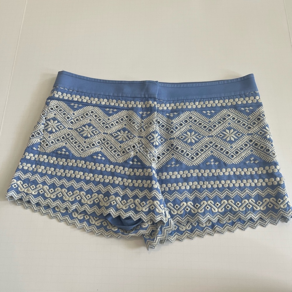 Tory Burch Light Blue Eyelet Shorts Size 6